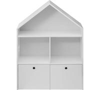 Rebecca Mobili Bibliothèque en MDF blanc avec 3 étagères et 2 tiroirs