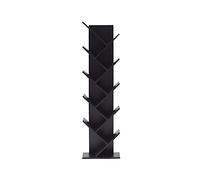 Rebecca Mobili Bibliotheque Noir, Etagere a Livres Design Moderne, 10 Niveaux, Bois MDF, Chambre Salon - Dimensions: 160 x 44,5 x 22 cm (HxLxL) - Art. RE4654