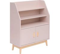Rebecca Mobili Bibliothèque pour enfants Bataw 100x80x33 MDF pin rose brun