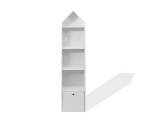 Rebecca Mobili Bibliothèque pour Enfants, étagère à Jouets, MDF Bois Blanc, 1 tiroir 4 étagères pour Organiser des Jeux, des Livres pour Enfants - Dimensions HxLxP : 154 x 35 x 30 cm - Art. RE6731