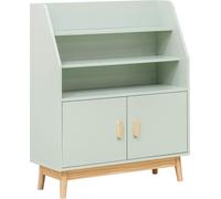 Rebecca Mobili Bibliothèque pour enfants Oroya 100x80x33 MDF pin vert aqua brun