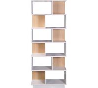 Rebecca Mobili Bibliothèque Silene 180x70x29,5 panneau de particules blanc marron clair Moderne