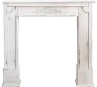 Rebecca Mobili Bordure de cheminée 100x105x21 cm en blanc Paulonia, effet antique