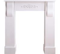 Rebecca Mobili Bordure de cheminée 92x93x22,5 cm en Mdf blanc avec décoration florale