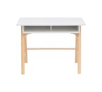 Rebecca Mobili Bureau pour Enfants, Table Montessori, Blanc Marron, MDF Pin, avec Compartiment, Bords Arrondis - Dimensions HxLxP : 70 x 90 x 50 cm - Art. RE7134