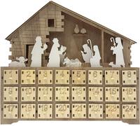 Rebecca Mobili Calendrier de l'Avent brun en forme de maison avec 24 tiroirs et lumières