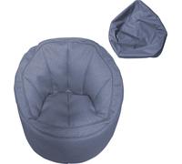 Rebecca Mobili Canapé Pouf Housse Bleu Polyester Ouverture zippée 70x75x75