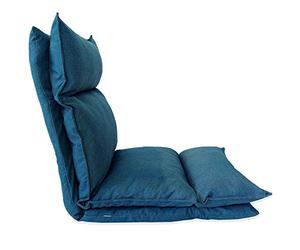 Rebecca Mobili Chaise de Méditation, Siege de Sol Bleu Jeans, Métal Polyester, Relaxante Pliable, Salon Terrasse Maison - Dimensions: 70 x 56 x 70 cm (HxLxL) - Art. RE6197