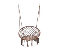 Rebecca Mobili Chaise Suspendue, Fauteuil à Bascule, Marron, Acier Polycoton, pour Extérieur ou Intérieur, Robuste, Style Boho - Dimensions HxLxP: 120 x 80 x 60 cm - Art. RE7176