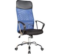 Rebecca Mobili Chaises de bureau en similicuir et nylon, noir et bleu