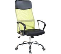Rebecca Mobili Chaises de bureau en similicuir et nylon, noir et vert