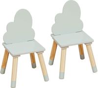 Rebecca Mobili Chaises pour enfants Aspasia 50x25x25 MDF pin Aqua vert marron SET 2 pièces