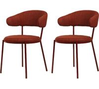 Rebecca Mobili Chaises Rebecca Mobili Talong 80,5x47,5x57,5 Tissu polyester Acier Rouge Moderne SET 2 pièces