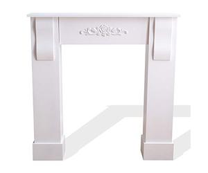 Rebecca Mobili Cheminee Decorative Classique, Cheminee Console Shabby, Blanc, pour Salon Chambre, Decoration Murale - Dimensions: 92 x 93 x 22,5 cm (HxLxL) - RE4283