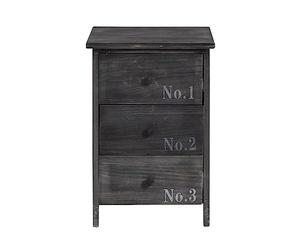 Rebecca Mobili Chiffonnier Gris, Commode Petit Espace, 3 Tiroirs, Style Vintage, pour Chambre Salle de Bain - Dimensions: 55 x 35 x 30 cm (HxLxL) - Art. RE4191