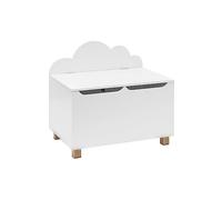 Rebecca Mobili Coffre À Jouets, Coffre pour Enfants, Blanc, MDF Pin, avec Couvercle, pour Chambre d'enfant - Dimensions HxLxP : 55 x 60 x 40 cm - Art. RE6844