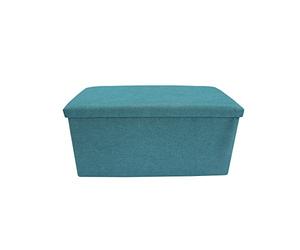 Rebecca Mobili Coffre de Rangement Pouf, Recipient pour Ordre Maison Chambre d'enfant, Bleu Turquoise, Coton - Dimensions: 37 x 76 x 38 cm (HxLxL) - Art. RE6173