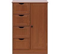 Rebecca Mobili Commode 4 tiroirs et 1 porte en bois, marron