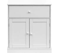 Rebecca Mobili Commode avec 2 tiroirs et 2 portes en MDF, blanc