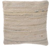 Rebecca Mobili coussin avec rembourrage en coton et denim, 45x45, beige et bleu