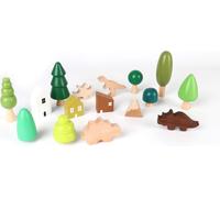 Rebecca Mobili Ensemble forêt et dinosaures pour enfants Jouets Kunzea A partir de 3 ans Bois Multicolore