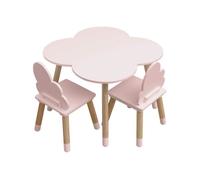 Rebecca Mobili Ensemble Table et 2 Chaises pour Enfants, pour la Décoration de la Chambre des Enfants, Rose Marron, MDF Pin - Dimensions : 44 x 60 x 60 cm / 50 x 25 x 25 cm - Art. RE6899