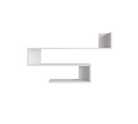 Rebecca Mobili Étagère de bibliothèque, étagère murale, blanche, aggloméré, pour salon, salle à manger, style moderne, dimensions HxLxP : 71,5 x 120 x 14,5 cm - Art. RE7077