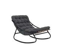 Fauteuil à bascule Rebecca Mobili Maskat 74x78x101 Acier Polyester Gris Moderne