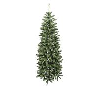 Rebecca Mobili Faux Arbre Etroit, Arbre de Noël Artificiel, Support Plastique Vert, 497 Branches, Décorations Maisons Bar Restaurant - Taille: 150 x 69 x 69 cm (H x L x P) - Art. RE6754