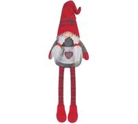 Rebecca Mobili Gnome Longues Jambes Elfe Gris Rouge Tissu Idée De Noël 67x10x14