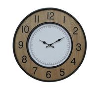 Rebecca Mobili Grande Horloge Murale, Horloges Murales Vintage, Marron Noir Blanc, MDF Métal, Mobilier Maison Bureau - Diamètre 50 cm x P 4,5 cm - Art. RE6791