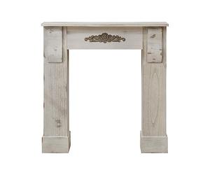 Rebecca Mobili Habillage de Cheminée Cadre Decoratif Bois Gris Shabby Design Chambre Salon - Dimensions: 98 x 97 x 22,5 cm (HxLxL) - Art. RE4864