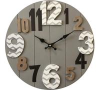 Rebecca Mobili Horloge murale de style moderne en bois gris et brun ø 40 cm