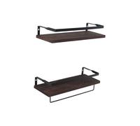 Rebecca Mobili Jeu de 2 étagères murales en bois et métal pour la salle de bain et la cuisine