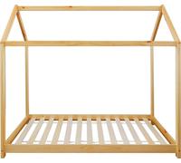 Rebecca Mobili Lit d'enfant en forme de maison, pour matelas 80x160 en bois brun