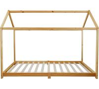 Rebecca Mobili Lit d'enfant en forme de maison, pour matelas 90x200 en bois brun