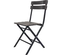 Rebecca Mobili Lot de 2 chaises de jardin pliantes en plastique gris foncé et noir