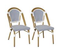 Rebecca Mobili Lot de 2 Chaises Empilables, Chaises de Jardin Extérieur, Bleu et Blanc, Structure en Aluminium - Dimensions HxLxP : 85 x 46 x 57 cm - Art. RE7263