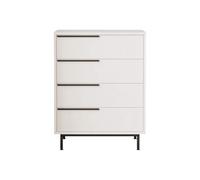Rebecca Mobili Meuble commode, commode moderne, blanc gris foncé, panneau de particules fer, compact, pour chambre ou salon - Dimensions HxLxP : 95 x 75 x 44,5 cm - Art. RE7213