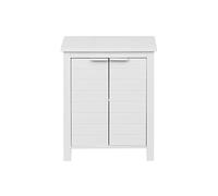Rebecca Mobili Armoire de salle de bains avec 2 portes et 2 étagères, MDF blanc