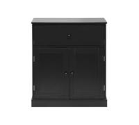 Rebecca Mobili Armoire basse avec tiroir 2 portes Noir Multifonctionnel