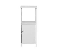 Rebecca Mobili Armoire de salle de bains avec 1 porte et 1 étagère en bois blanc