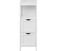 Rebecca Mobili Meuble de salle de bains avec 2 tiroirs et 1 porte en MDF blanc