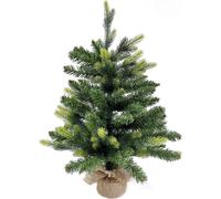 Rebecca Mobili Arbre de Noël artificiel Petit Sapin Vert 60 cm avec 80 Branches Base Yuta