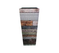 Rebecca Mobili Porte-Canne de Marche, Porte-Parapluie Vintage, MDF Canvas, Marron Beige, Bureau Maison Meuble - Dimensions: 50 x 20 x 20 cm (HxLxL) - Art. RE6389