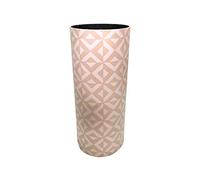 Rebecca Mobili Porte-Parapluie Design Géométrique, Supports de Porte-Parapluie Rond Blanc Beige, Canvas MDF, Mobilier de Bureau Maison - Dimensions: 50x20x20 cm (HxLxL) -Art. RE6441