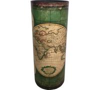 Rebecca Mobili Porte-parapluies, impression carte du monde en bois et toile, beige et vert
