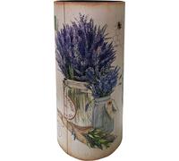 Rebecca Mobili Porte-parapluies, imprimé lavande en toile, violet, beige et vert