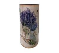 Rebecca Mobili Porte-Parapluie Design, Porte-bâton Décoratif, Toile MDF, Beige Shabby, Rond, avec Plateau-Gouttes - Dimensions: 54 x 23 x 23 cm (HxLxP) - Art. RE6477