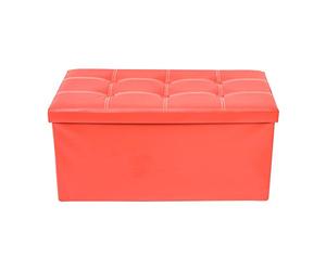 Rebecca Mobili Pouf Coffre de Rangement Banc Rectangle Stokage Rouge Design Contemporain Salon Chembre 38 x 76 x 38 cm - (H x L x P) - Art. RE4623